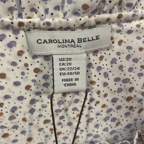 CAROLINA BELLE Tie Neck Boho Blouse - Picture 4 of 5